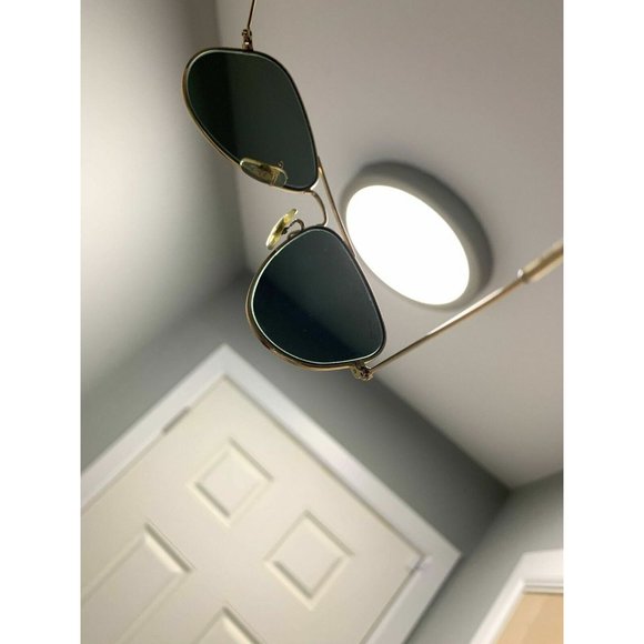 RAY BAN RB3044 SMALL METAL L0207 GOLD AVIATOR SUNGLASSES B&L 3044 G15 - Picture 8 of 12